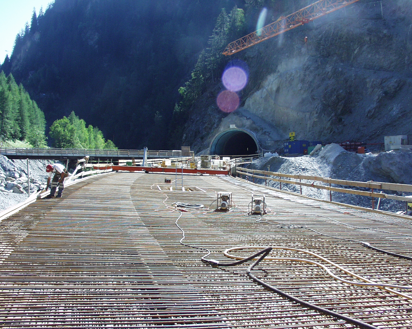 Bewehrung der Tragwerksplatte, vor dem Betonieren